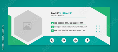 modern email signature with an author photo place