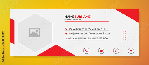 Modern corporate email signature with an author photo place 