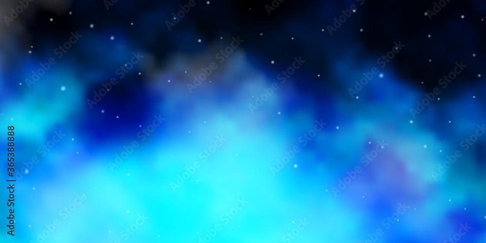 Fototapeta premium Dark BLUE vector background with small and big stars. Shining colorful illustration with small and big stars. Pattern for wrapping gifts.