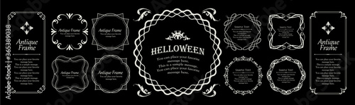 ハロウィンのフレーム素材、ハッピーハロウィン、パーティー、イベント、装飾素材、ビンテージ、アンティー