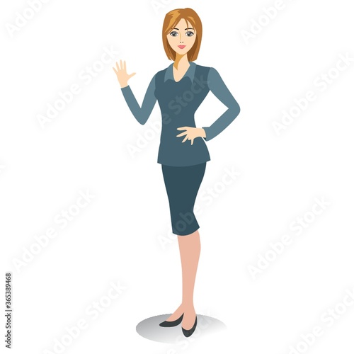 businesswoman saying hi