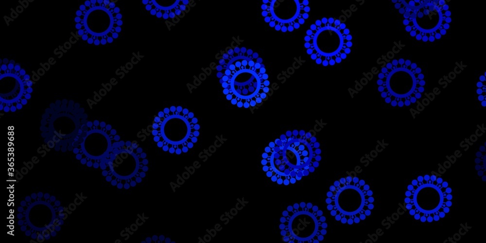 Dark blue vector backdrop with virus symbols. Dark blue vector backdrop with virus symbols.