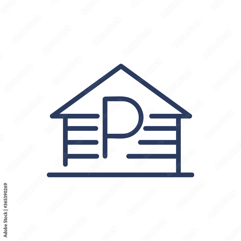 Parking garage thin line icon. Construction, lot, property isolated outline sign. Transportation, transport, architecture concept. Vector illustration symbol element for web design and apps Parking garage thin line icon. Construction, lot, property isolated outline sign. Transportation, transport, architecture concept. Vector illustration symbol element for web design and apps