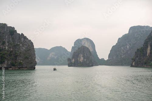 Boat on water at Halong Bay in Vietnam