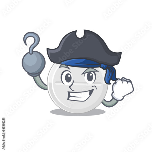 one hook hands Pirate character tablet drug cartoon design
