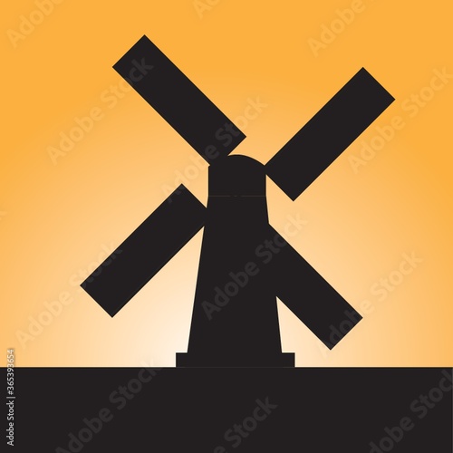 silhouette of windmill