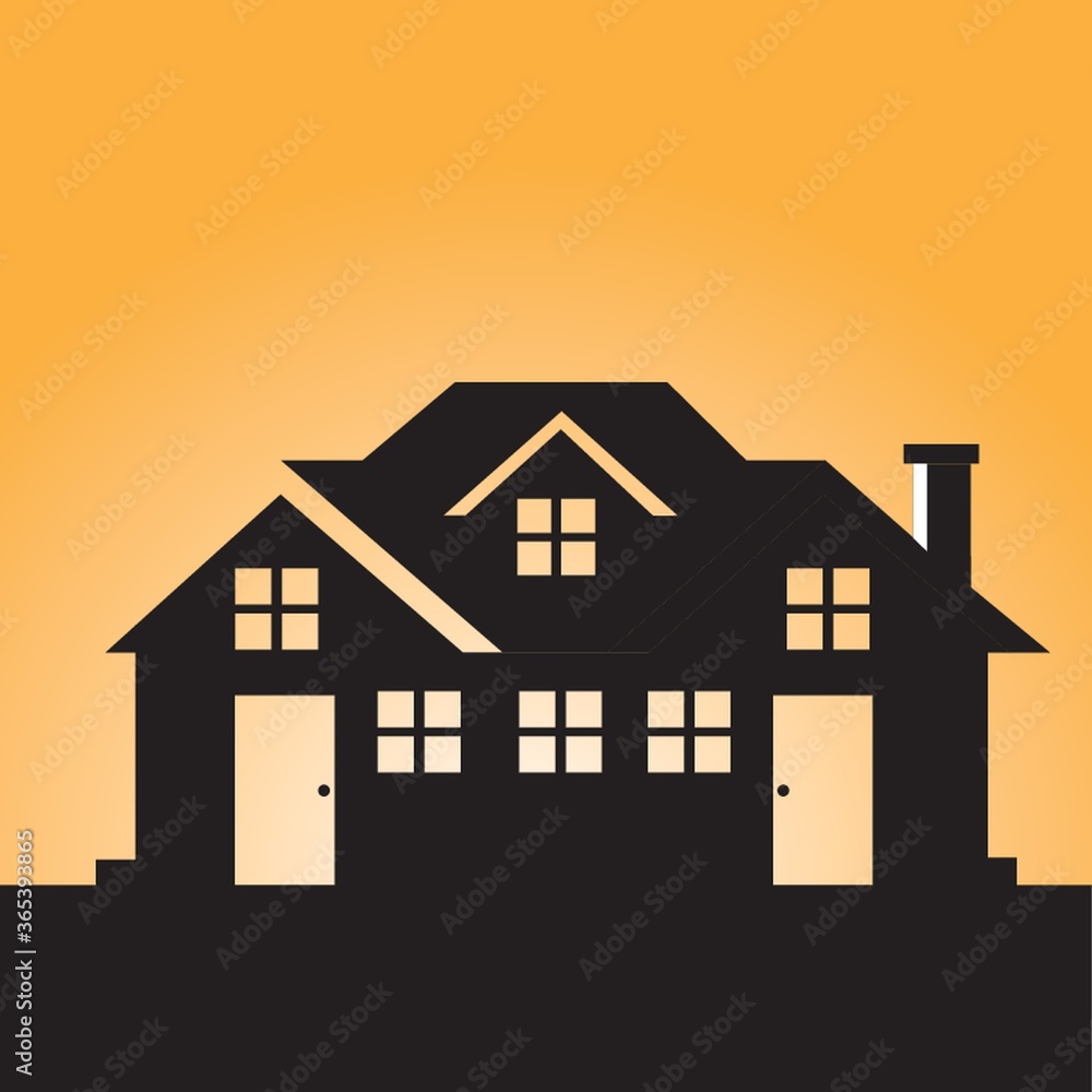 silhouette of house silhouette of house