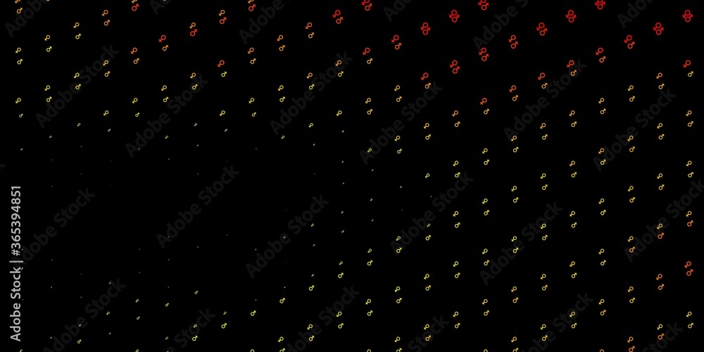 Dark Orange vector background with woman symbols. Dark Orange vector background with woman symbols.