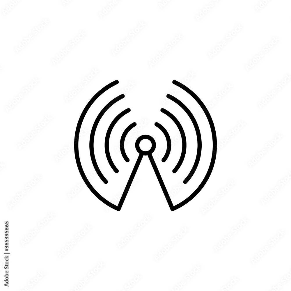 Broadcast antenna vector linear icon. Broadcast antenna vector linear icon.