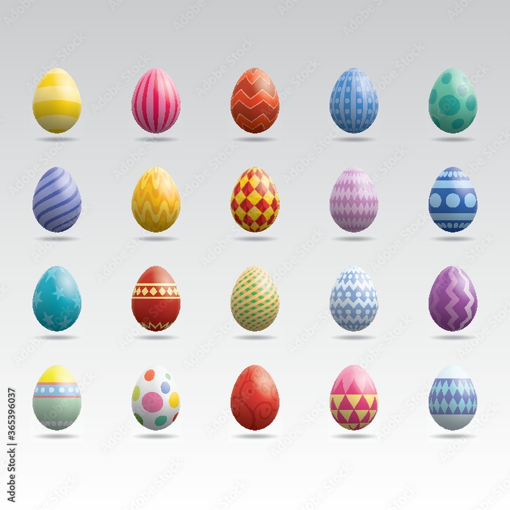Fototapeta premium collection of easter eggs