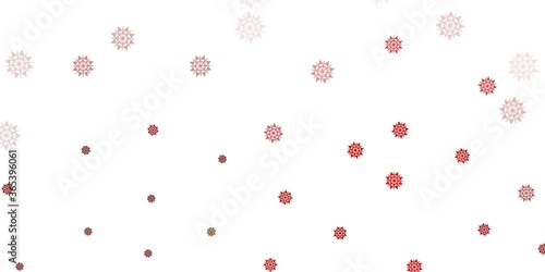 Light green, red vector layout with beautiful snowflakes.