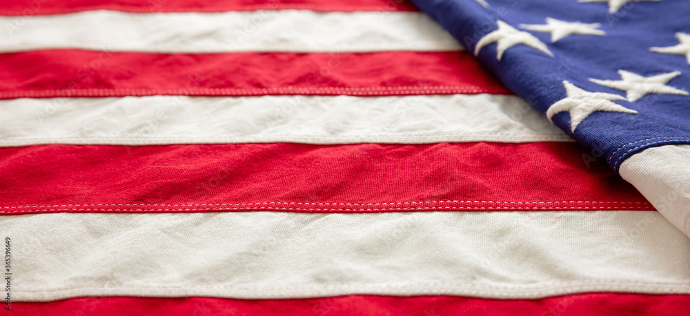 Obraz premium USA flag, US of America sign symbol background, closeup view