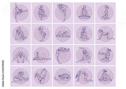 collection of yoga postures