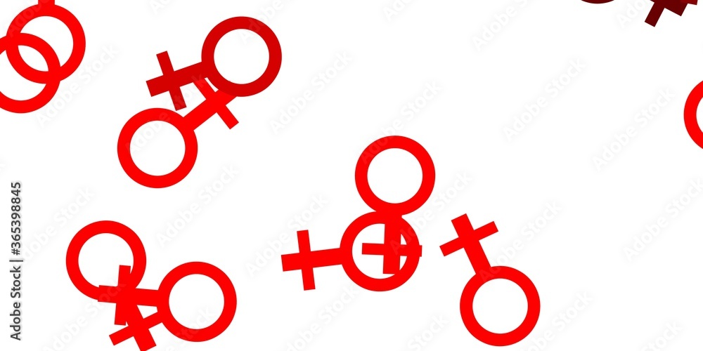 Light Red vector pattern with feminism elements.