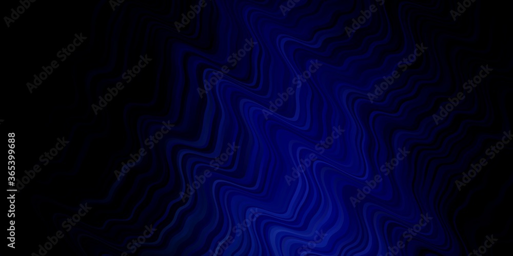 Dark BLUE vector pattern with lines. Illustration in halftone style with gradient curves. Template for your UI design.
