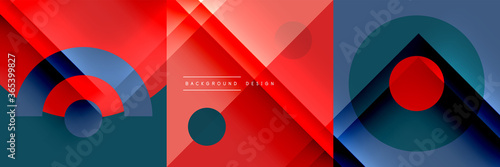 Neo memphis geometric pattern with circles, squares and lines. Pop art abstract background for covers, banners, flyers and posters and other templates