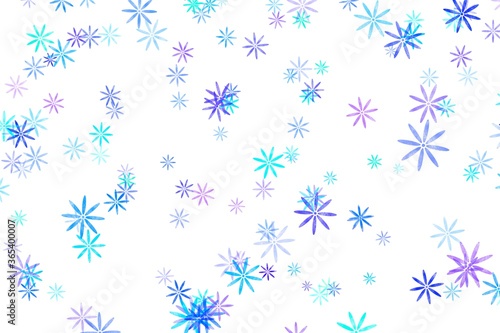 Colorful small flower, snowflake  abstract  seamless pattern texture background illustration.