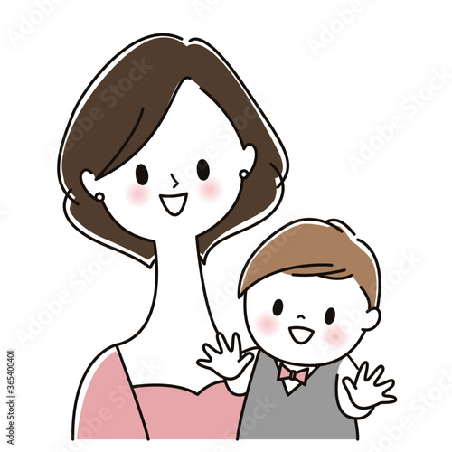 ちょっとおめかしした親子