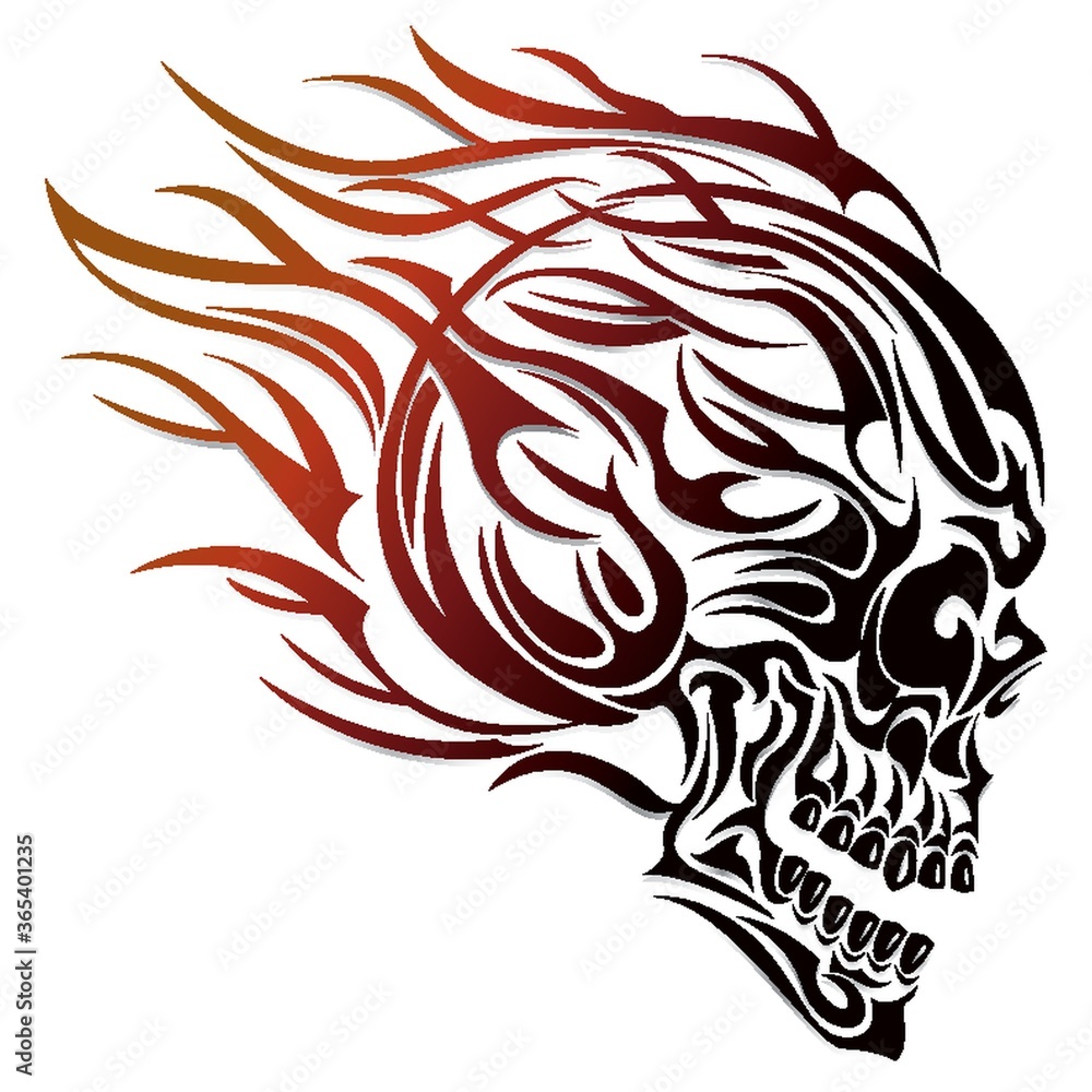 Obraz premium human skull tattoo