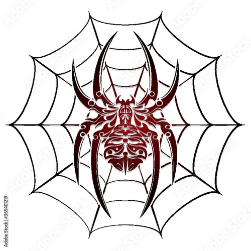 spider and web tattoo