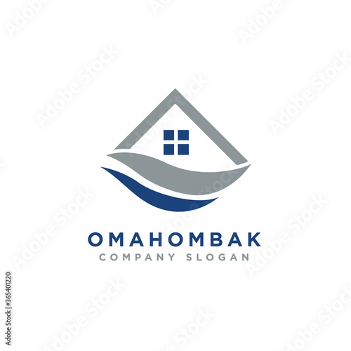 modern beach house home logo design inspiration