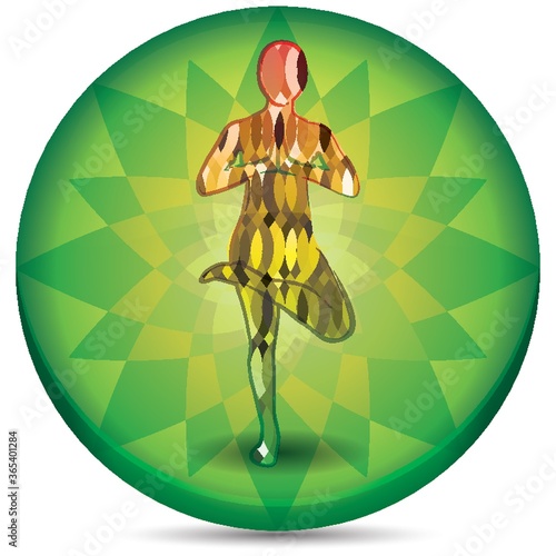 man practicing yoga in tree pose