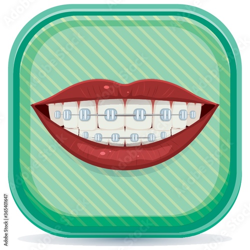 shiny white teeth with braces