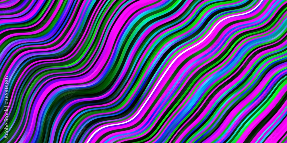 Fototapeta premium Light Pink, Green vector layout with curves. Colorful abstract illustration with gradient curves. Pattern for websites, landing pages.
