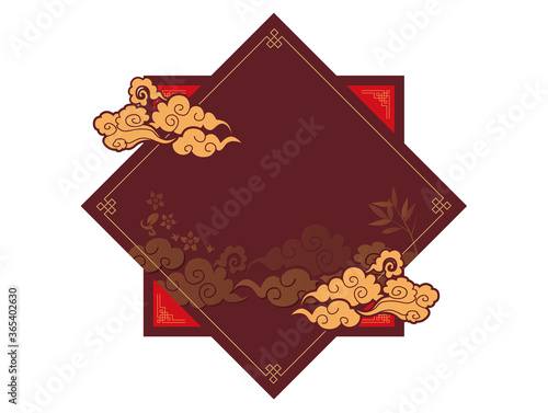 中国風フレーム背景
