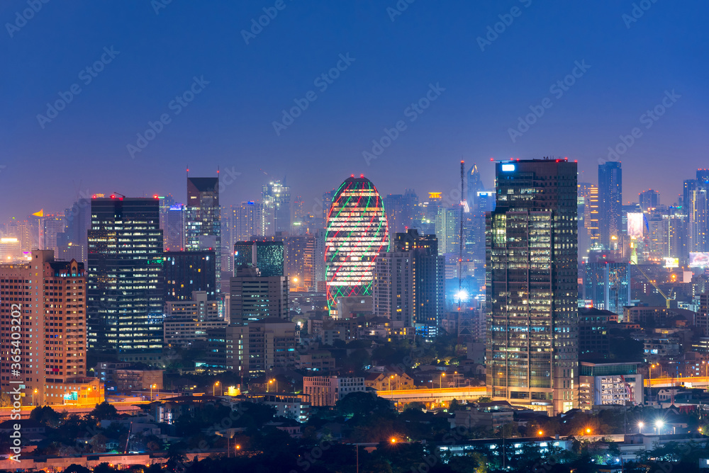 Cityscape view of Bangkok modern office business building at Bangkok,Thailand.