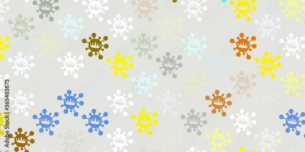 Light blue, yellow vector texture with disease symbols. Light blue, yellow vector texture with disease symbols.