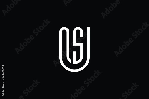 Minimal Innovative Initial US logo and SU logo. Letter SU US creative elegant Monogram. Premium Business logo icon. White color on black background