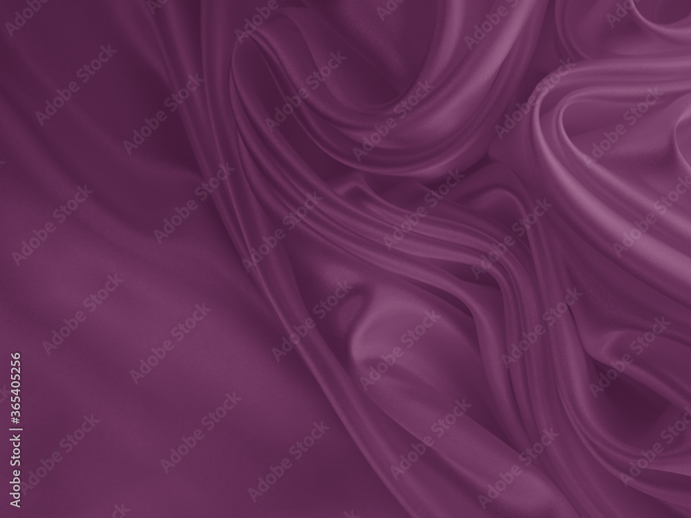 Fototapeta premium Beautiful elegant wavy dark purple satin silk luxury cloth fabric texture, abstract background design. Card or banner.