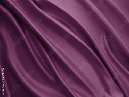 Beautiful elegant wavy dark purple satin silk luxury cloth fabric texture  abstract background design. Card or banner.