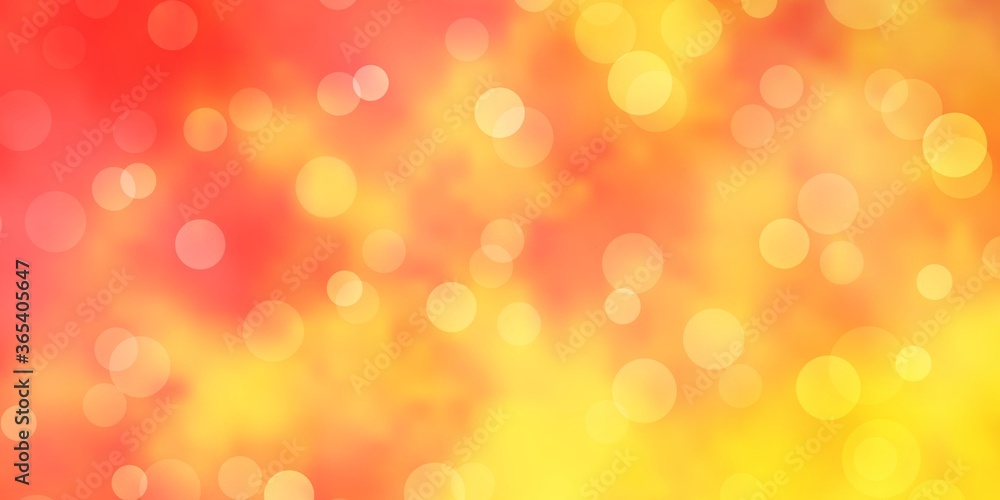 Light Orange vector layout with circles. Glitter abstract illustration with colorful drops. Pattern for wallpapers, curtains. Light Orange vector layout with circles. Glitter abstract illustration with colorful drops. Pattern for wallpapers, curtains.
