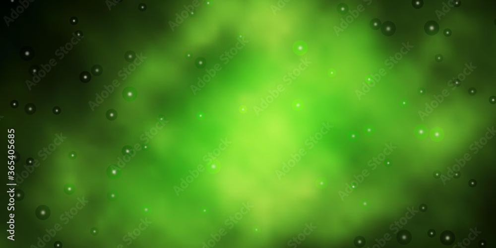 Dark Green, Yellow vector background with small and big stars. Colorful illustration in abstract style with gradient stars. Pattern for websites, landing pages.