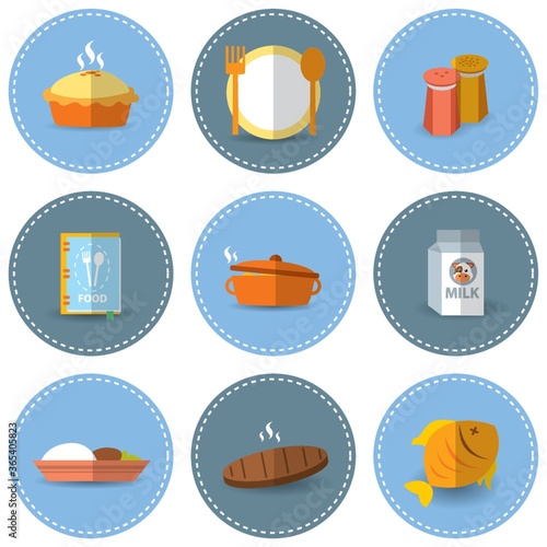 set of food items