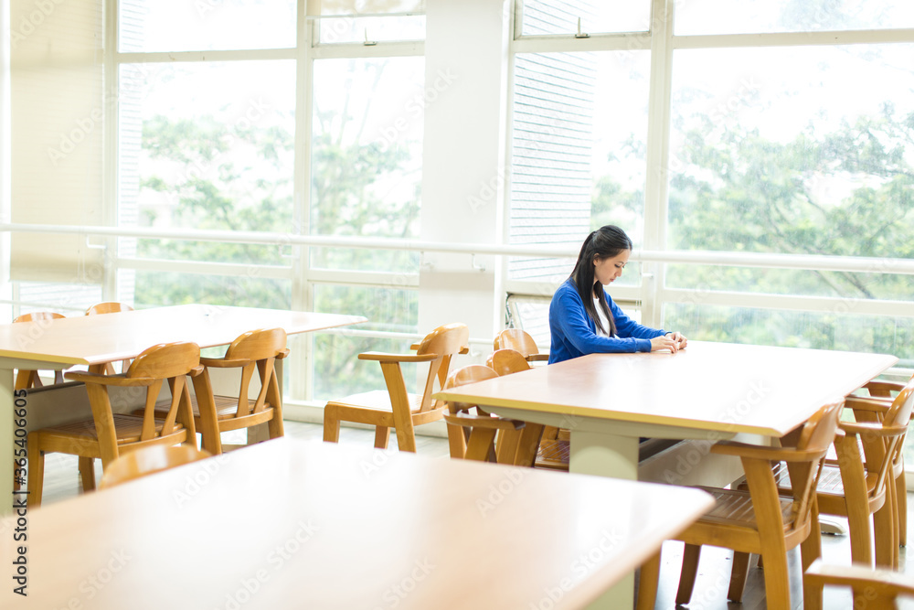Asian College Student On Campus