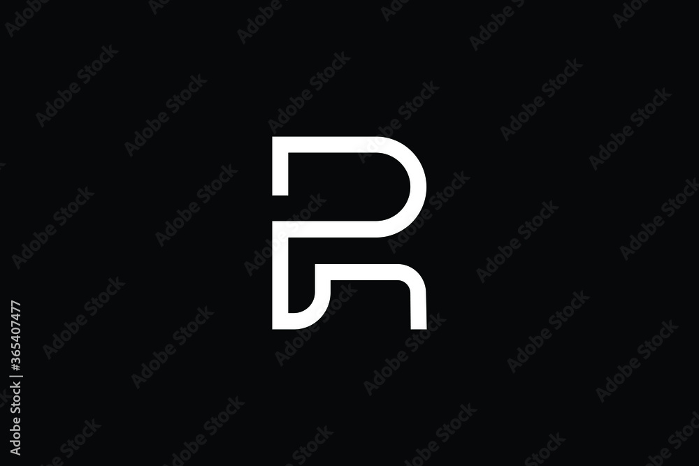 Minimal Innovative Initial PR logo and RP logo. Letter R RR creative elegant Monogram. Premium Business logo icon. White color on black background
