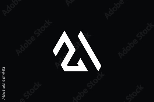 Minimal Innovative Initial ZM logo and MZ logo. Letter ZM MZ creative elegant Monogram. Premium Business logo icon. White color on black background