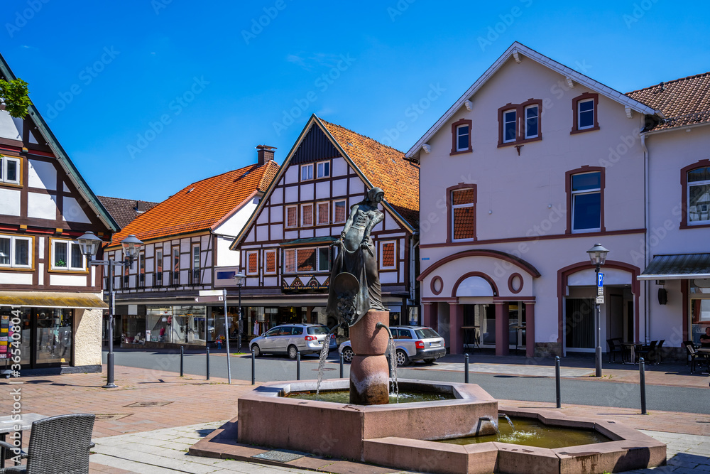 Marktplatz und Rathaus, Blomberg, Deutschland 