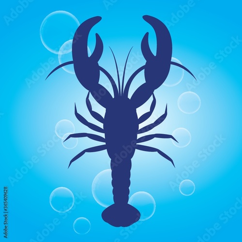 silhouette of lobster