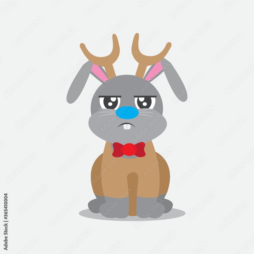 Fototapeta premium rabbit with reindeer horns