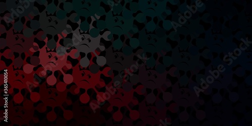 Dark blue, red vector template with flu signs.