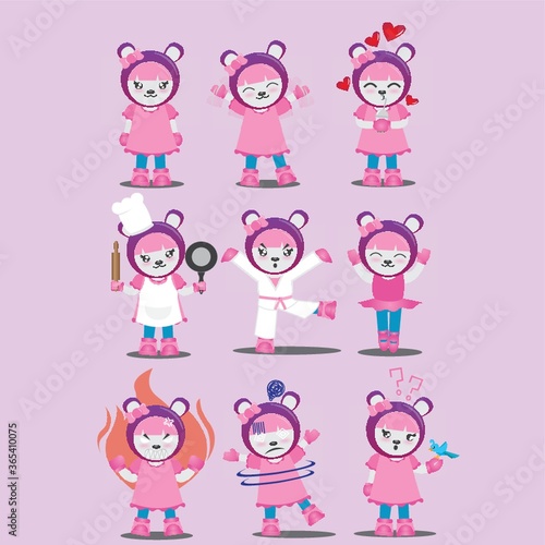 cartoon character with different actions