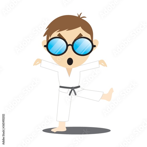 boy practicing karate