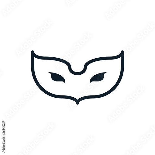 Festive mask, carnival mask outline icons. Vector illustration. Editable stroke. Isolated icon suitable for web, infographics, interface and apps.