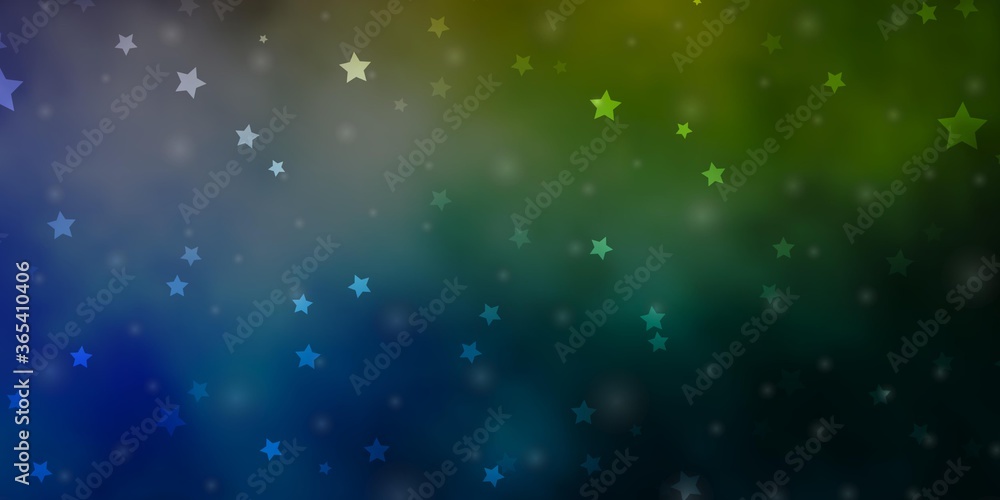 Light Blue, Yellow vector background with colorful stars. Shining colorful illustration with small and big stars. Theme for cell phones.