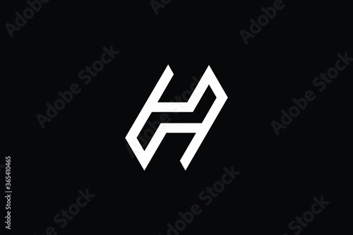 Minimal Innovative Initial H logo and HH logo. Letter H HH creative elegant Monogram. Premium Business logo icon. White color on black background