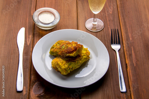 Breaded boiled cabbage roll